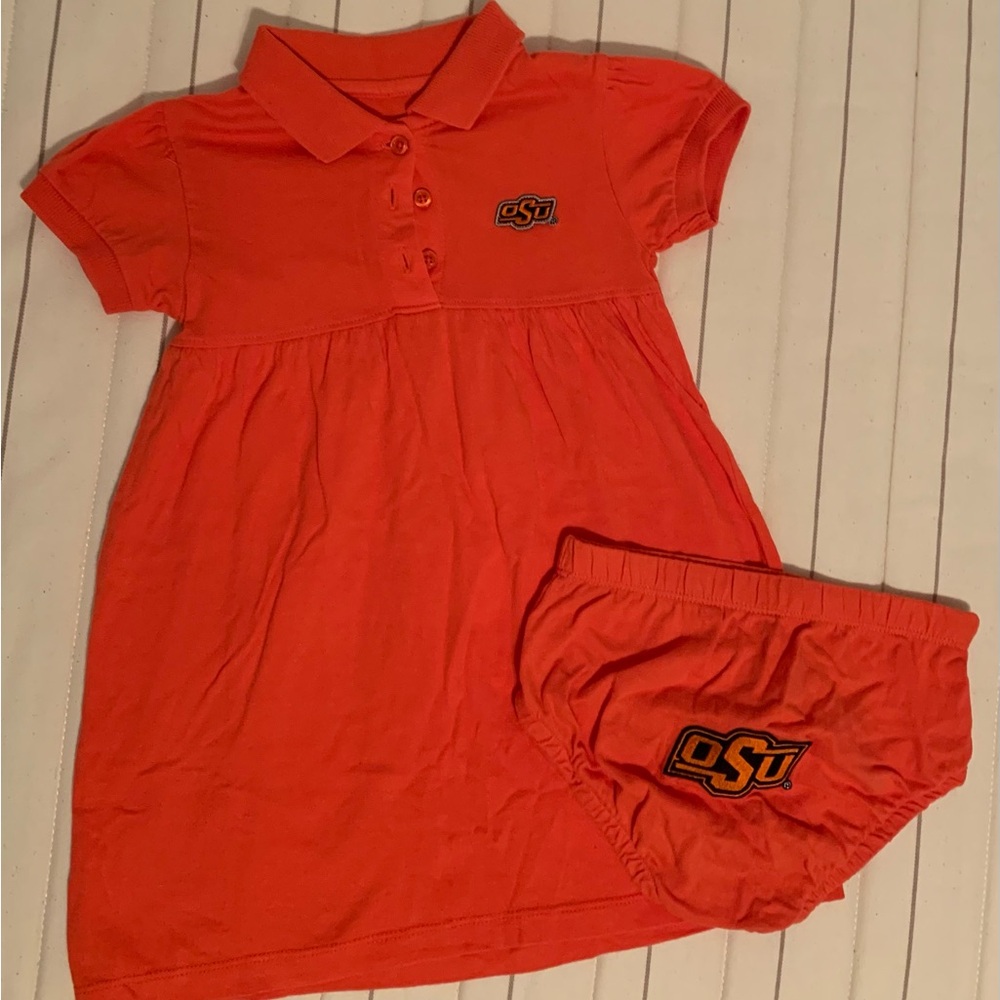 Baby Oklahoma State Dress w/ Diaper Cover
